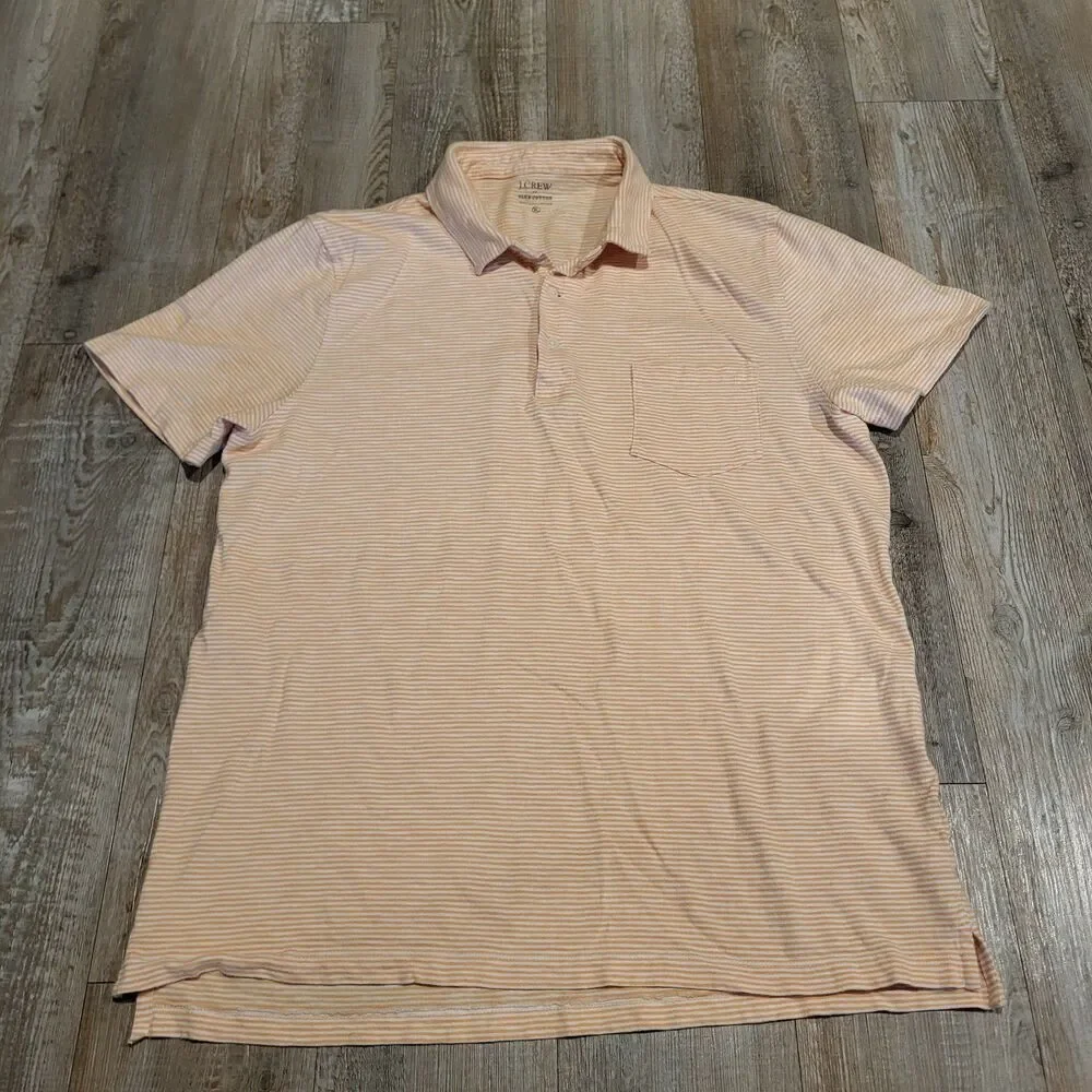 J.Crew Slub Cotton Regular Fit Short Sleeve Polo Knit Shirt Men's Size XL
